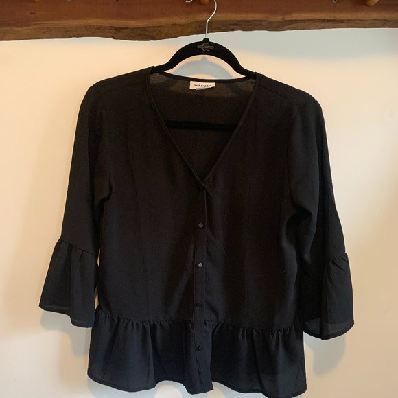 Frank & Oak Tops - Black Frank & Oak button-up blouse